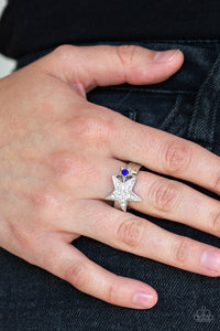 Star Spangled Star Blue Rhinestone Ring