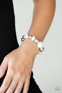 Paparazzi Starstruck Shimmer White Glittery Bracelet