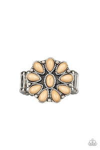 Paparazzi Stone Gardenia Floral Design Ring - Choose from Brown and Green