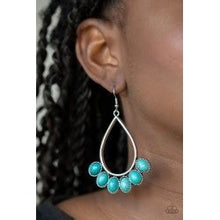 Load image into Gallery viewer, Paparazzi Stone Sky Turquoise Blue Earrings
