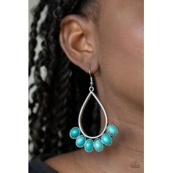 Paparazzi Stone Sky Turquoise Blue Earrings