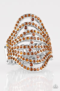 Paparazzi - Stratospheric - Brown Rhinestone Ring