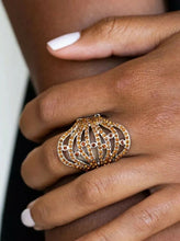 Load image into Gallery viewer, Paparazzi - Stratospheric - Brown Rhinestone Ring
