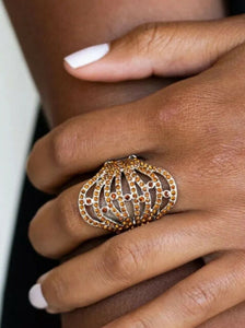 Paparazzi - Stratospheric - Brown Rhinestone Ring