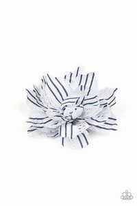 Hair Accessories - STIPE for the Pickling - Multicolor White and Blue Striped Hair Clip