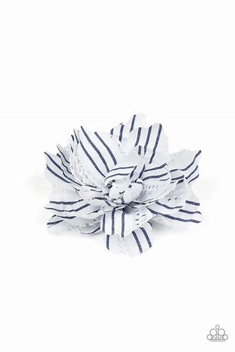 Hair Accessories - STIPE for the Pickling - Multicolor White and Blue Striped Hair Clip