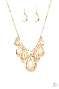 Paparazzi Teardrop Tempest Gold Necklace