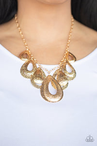 Paparazzi Teardrop Tempest Gold Necklace