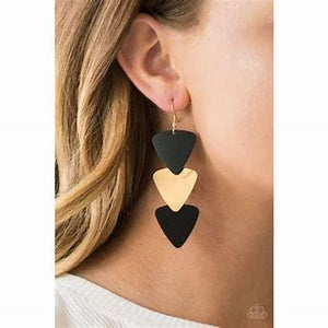 Paparazzi Terra Trek Black Earrings