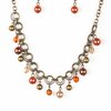 Load image into Gallery viewer, The Grit Crowd Orange and Brass Necklace
