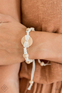Fashion Fix Sunset Sightings - The Road KNOT Taken White Macrame Bracelet - Nov 20