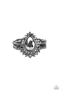 Till Queendom Come Black Hematite Rhinestone Ring