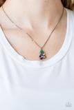 Load image into Gallery viewer, Time to Be Timeless Multicolor Necklace - Dainty Purple, Green and Hematite Rhinestone Necklace
