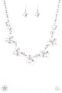 Paparazzi - Toast to Perfection  - White Pearl and Rhinestone Necklace Blockbuster