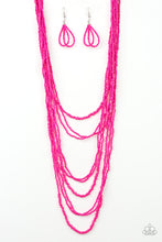 Load image into Gallery viewer, Totally Tonga Long Pink Seed Bead Necklace
