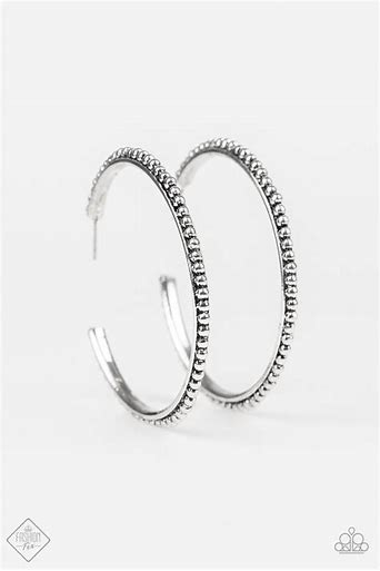 Paparazzi Totally on Trend Silver Hoop Earrings - Fashion Fix June 2019