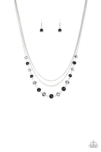 Paparazzi Tour de Demure Navy Black Pearl Necklace