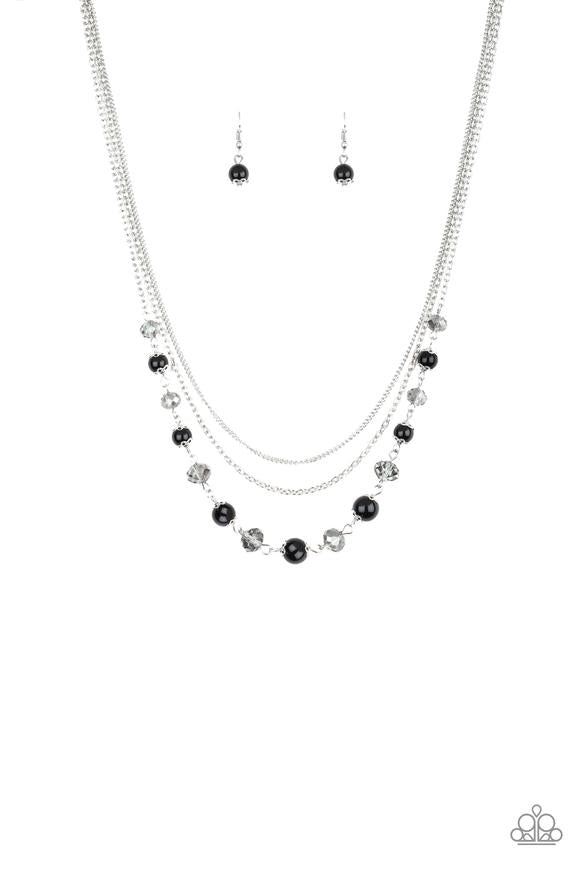 Paparazzi Tour de Demure Navy Black Pearl Necklace