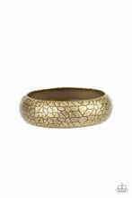 Load image into Gallery viewer, Tread Lightly - Textured Wide Brass Bangle Bracelet
