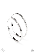 Load image into Gallery viewer, Paparazzi - Tread All About It - Silver Hoop Earrings - Paparazzi Fashion Fix Feb 2021
