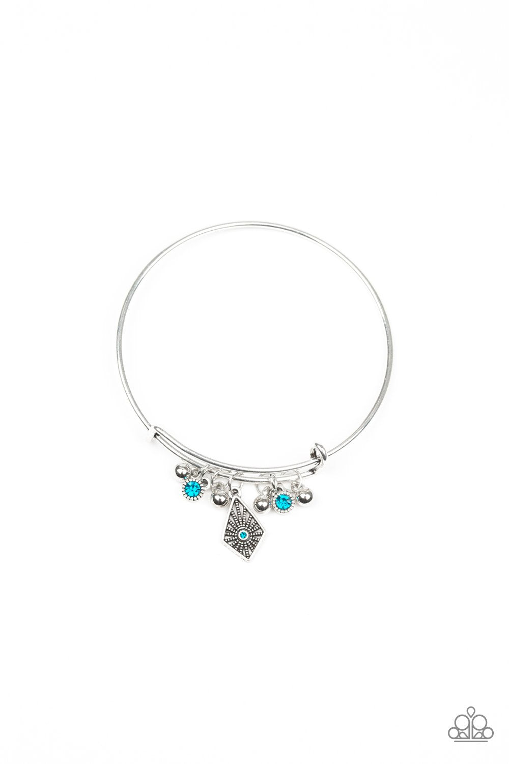 Paparazzi Treasure Charms - Blue Bangle Bracelet
