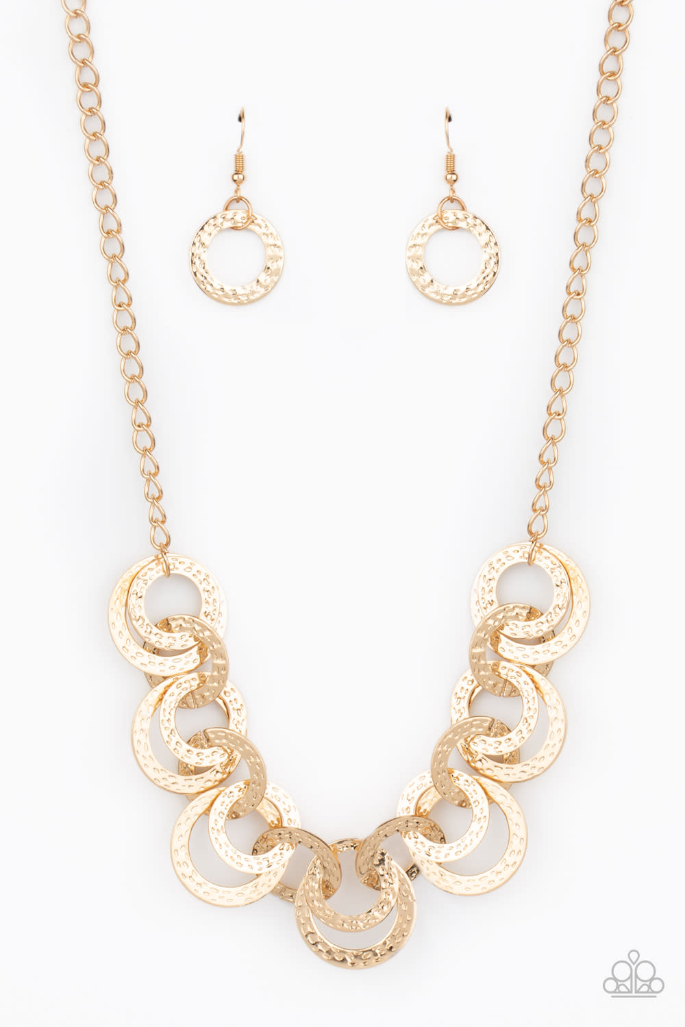 Paparazzi Treasure Tease Short Gold Necklace with Hoop