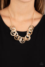 Load image into Gallery viewer, Paparazzi Treasure Tease Short Gold Necklace with Hoop
