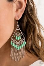 Load image into Gallery viewer, Paparazzi- Trending Transcendence - Ming Green Chandelier Earrings- Exclusive 2020
