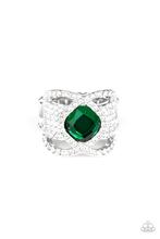 Load image into Gallery viewer, Triple Crown Emerald Green Rhinestone Ring
