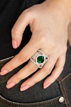 Load image into Gallery viewer, Triple Crown Emerald Green Rhinestone Ring
