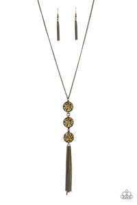Paparazzi - Triple Shimmer - Long Brass Necklace