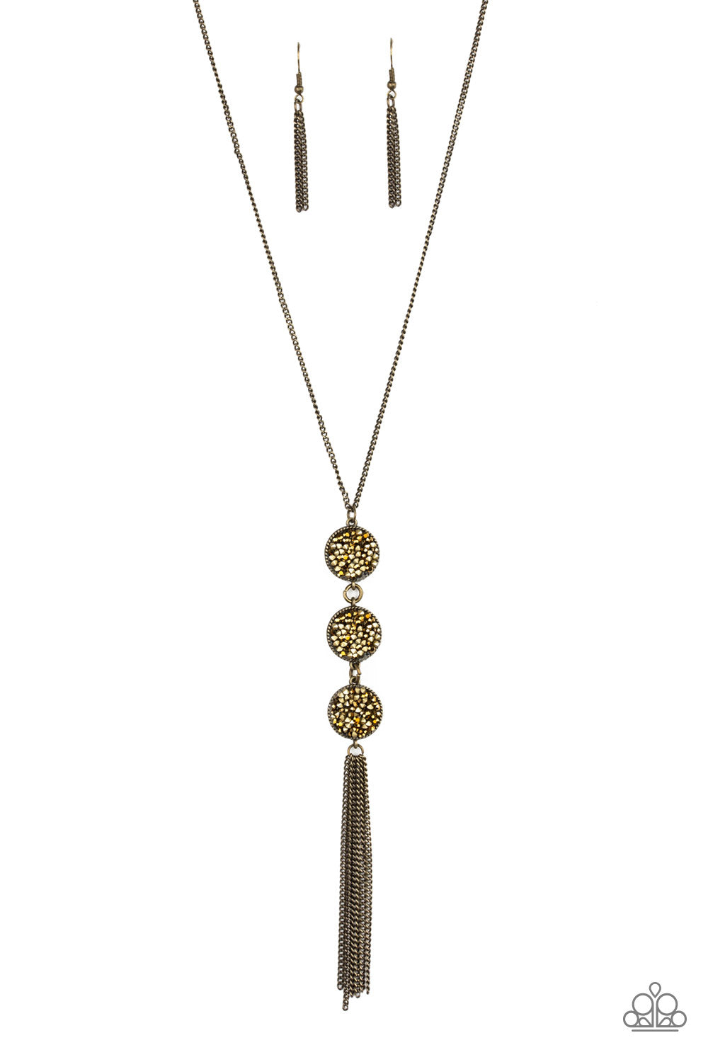 Paparazzi - Triple Shimmer - Long Brass Necklace