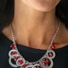 Turn it Up Red Necklace and Malibu Marina Red Bracelet - Jewelry Set 35