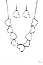 Load image into Gallery viewer, Unbreak My Heart Necklace and Take Heart Bracelet - Gunmetal Black Jewelry Set 40
