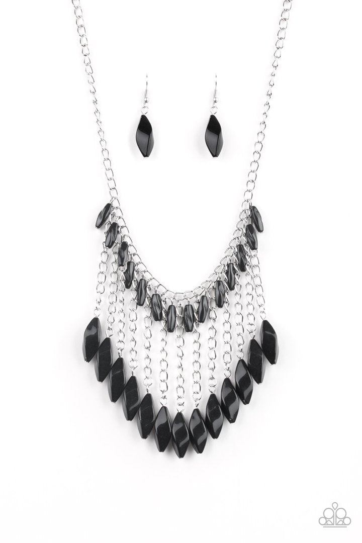 Paparazzi Venturous Vibes Black Necklace