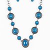 Voyager Vibes Blue Necklace and Vividly Vintage Blue Bracelet - Jewelry Set 32