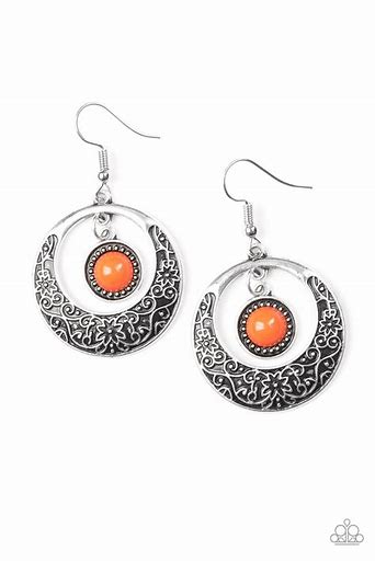 Paparazzi Wandering Waikiki Orange Earrings