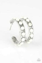 Load image into Gallery viewer, Paparazzi Western Watering Hole White Hoop Earrings
