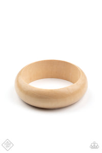 Fashion Fix Sunset Sightings - Whimsically Woodsy White Wood Bracelet - Nov 2020
