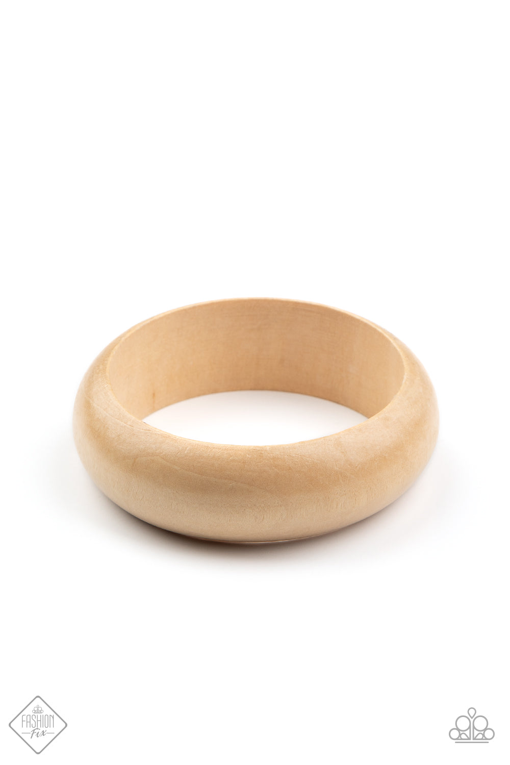 Fashion Fix Sunset Sightings - Whimsically Woodsy White Wood Bracelet - Nov 2020