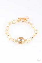 Load image into Gallery viewer, I Want It All Gold Rhinestone Necklace and All A Glitter Gold Toggle Bracelet - Jewelry Set 67

