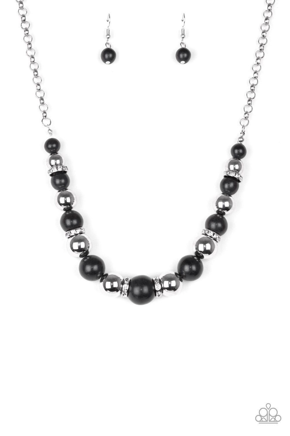 Paparazzi The Ruling Class - Black Beads Short Necklace