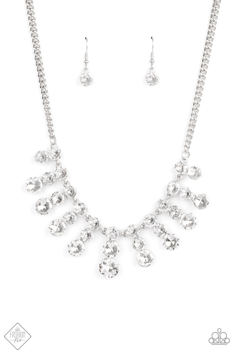 Paparazzi Celebrity Couture White Rhinestone Necklace - Fashion Fix Feb 2021