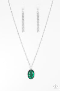 Definitely Duchess Emerald Green Necklace, Earrings &  All a Glitter Toggle Bracelet - Jewelry Set 55