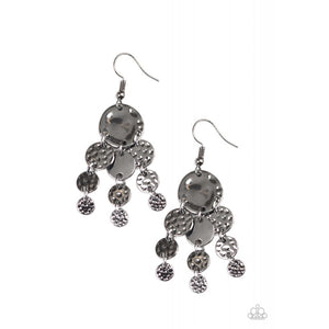Paparazzi Do Chime In Gunmetal Black Earrings