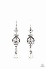 Load image into Gallery viewer, Paparazzi Elegant Extravagant White Pearl and Rhinestone Earrings
