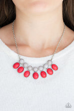 Load image into Gallery viewer, Environmental Impress Red and Silver Stone Necklace
