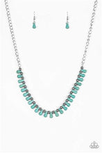 Load image into Gallery viewer, Paparazzi - Extinct Species Silver Necklace with Teardrop Stones in either Silver or Blue
