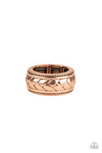 Load image into Gallery viewer, Paparazzi Field Artillery Men&#39;s Cooper Ring with Chevron pattern.
