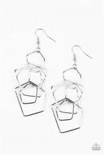 Load image into Gallery viewer, Paparazzi Five-Sided Fabulous Silver Earrings
